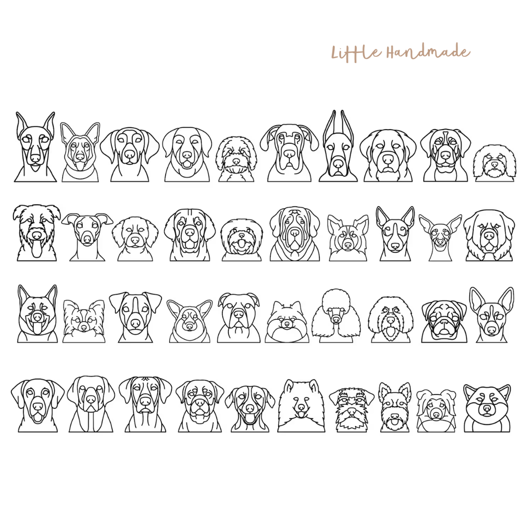 3D Framed Dog Portraits - Mandala Style