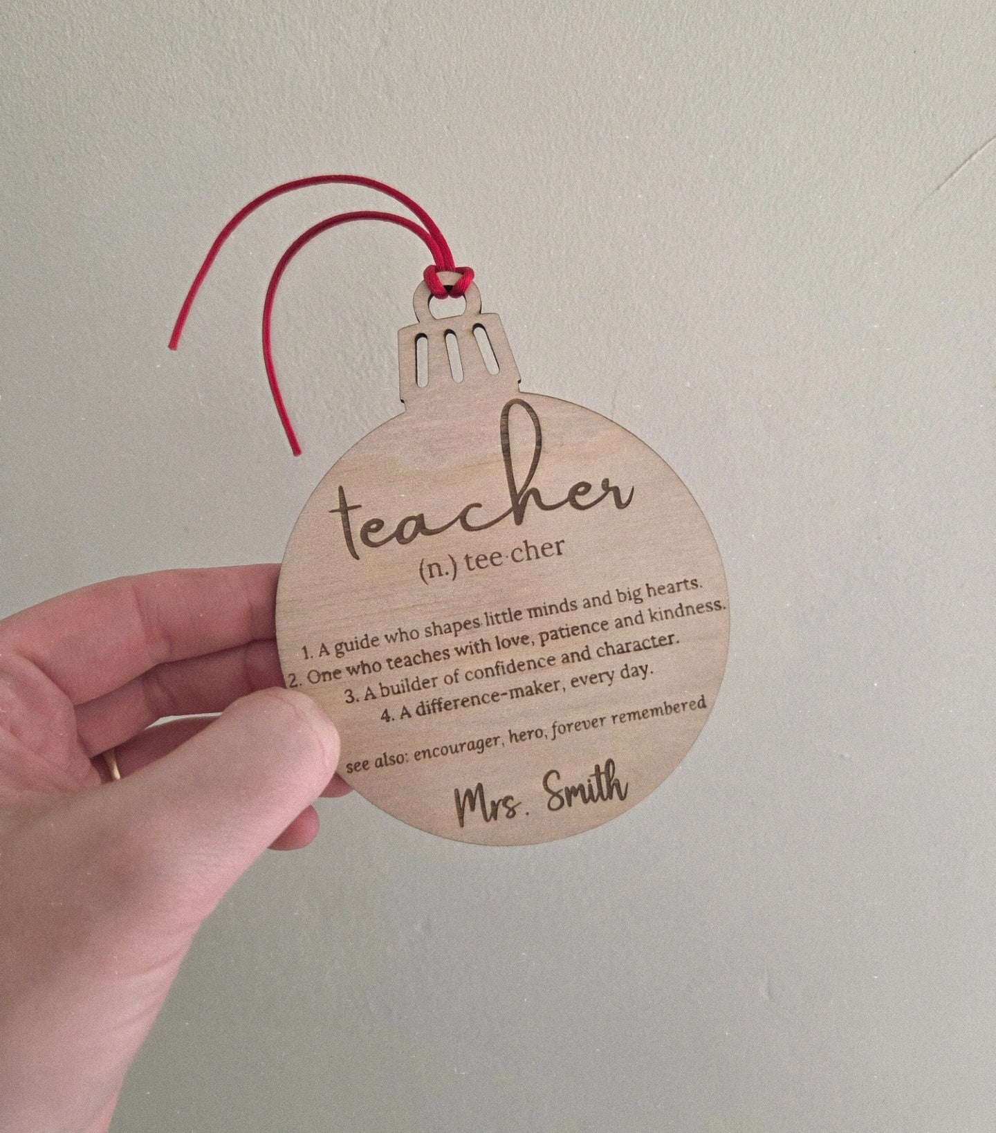 Personalised Teacher Christmas Bauble