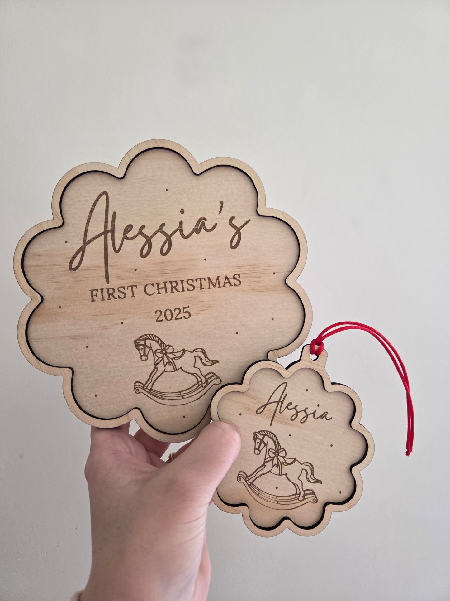 Rocking Horse 'First Christmas 2025' Plaque