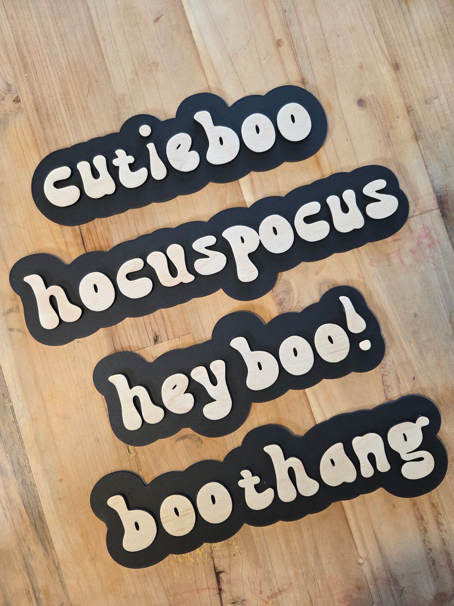 Double Layer 'Boo' Display Signs