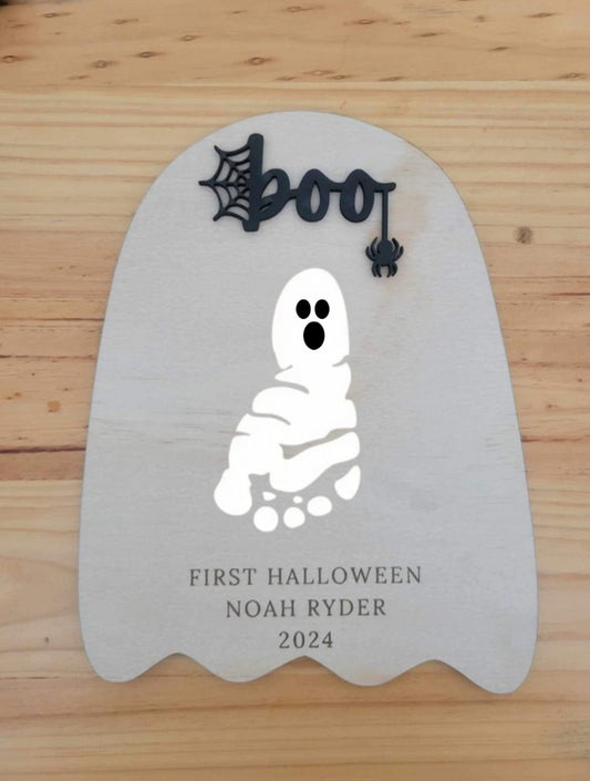 My First Halloween Foot Plaque