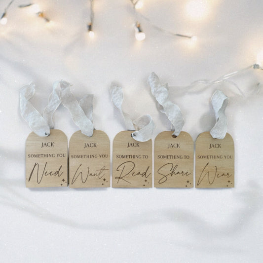 Set of 5 Personalised Mindful Christmas Gift Tags