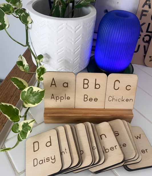 A-Z Alphabet Flashcards and Stand