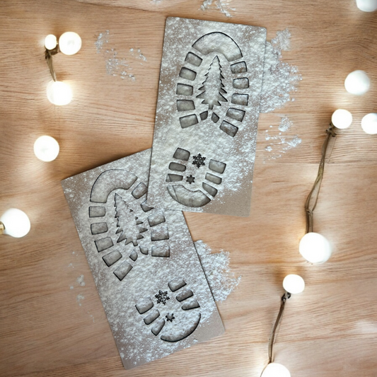 Set of x2 Santa Footprint Stencils