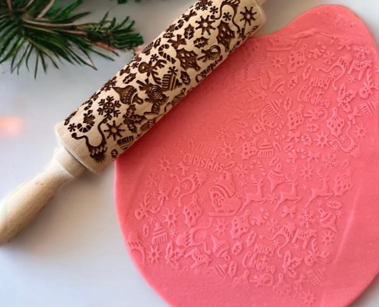 ‘Oh Deer, Santa is Here’ Playdoh Rolling Pin