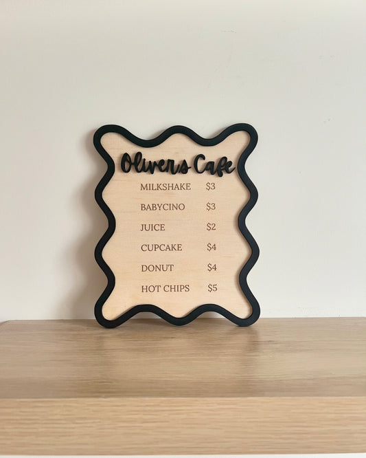 Personalised Children’s Kitchen Play ‘Café Sign’