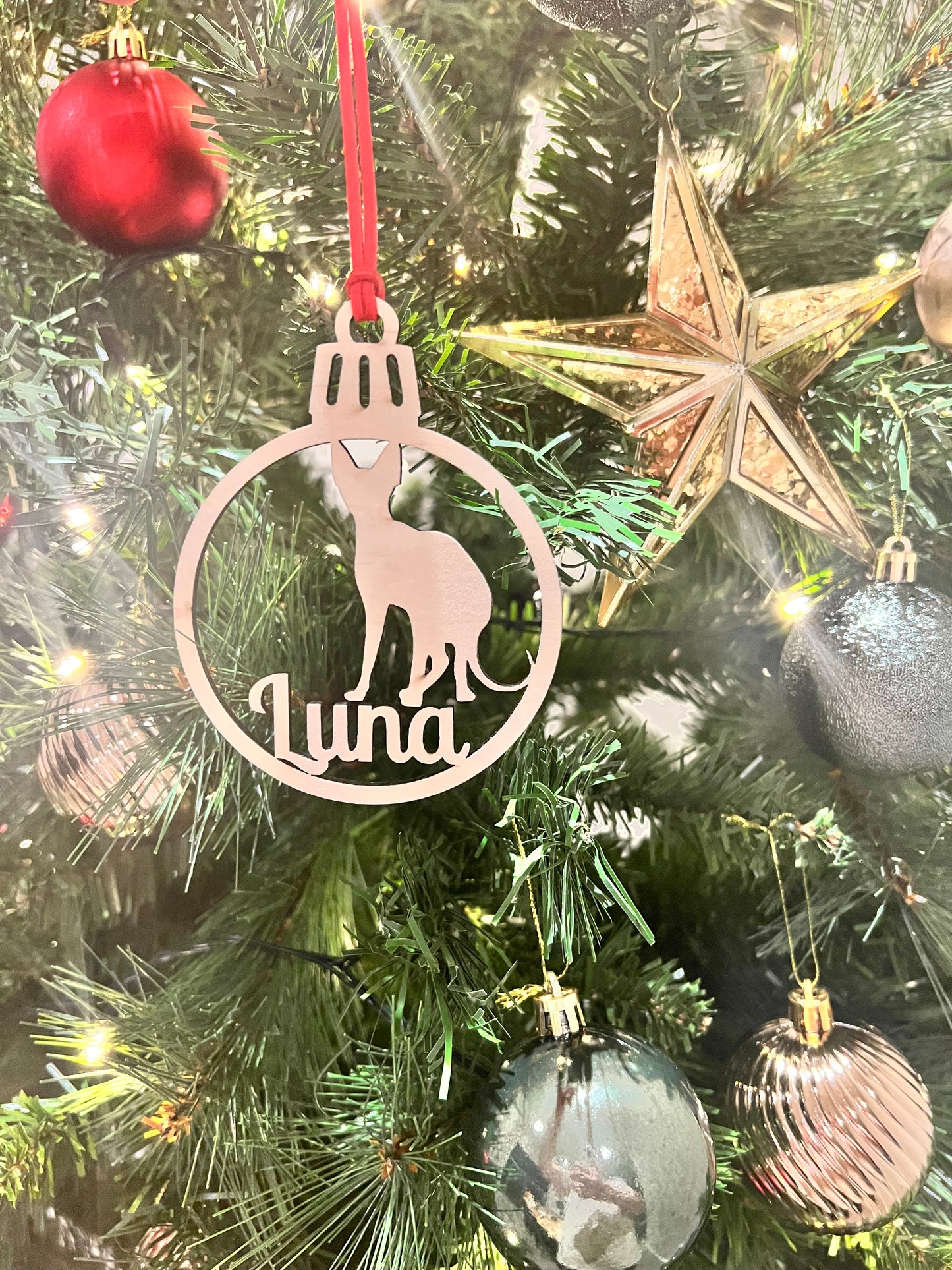 Personalised Cat Christmas Baubles