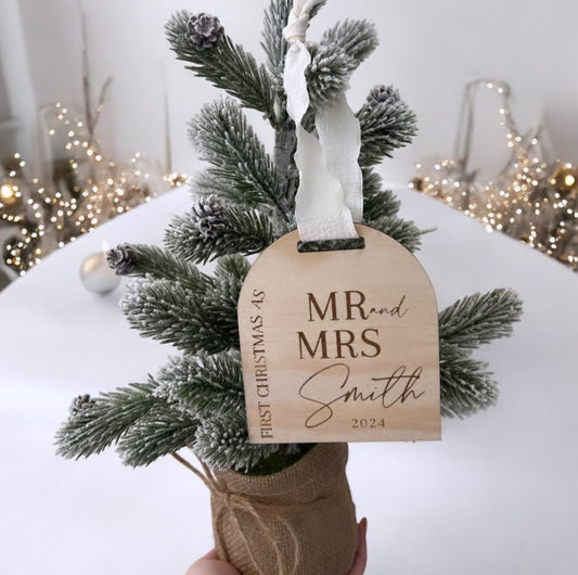 Personalised First Christmas as Mr and Mrs