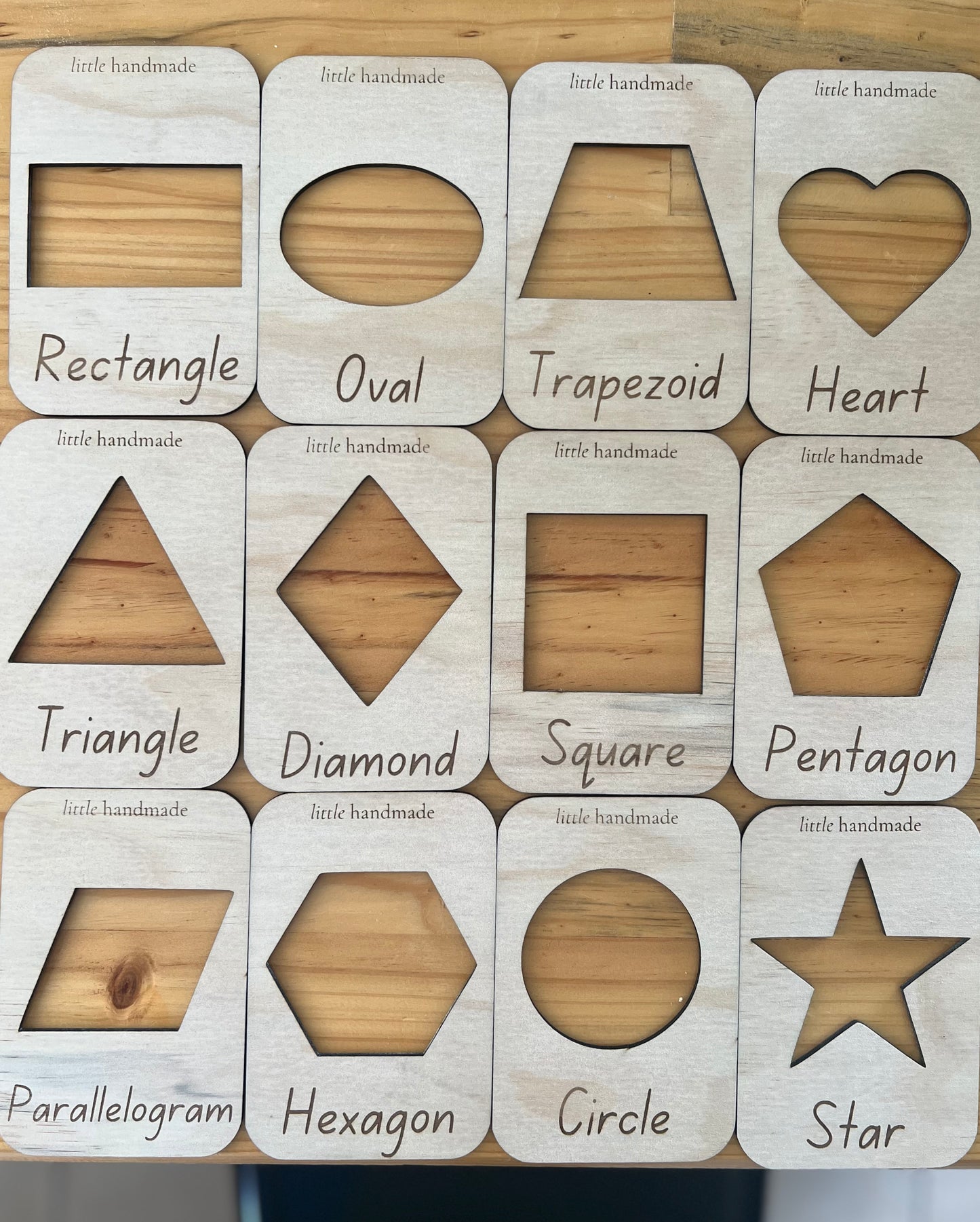 Wooden Shape Flashcards
