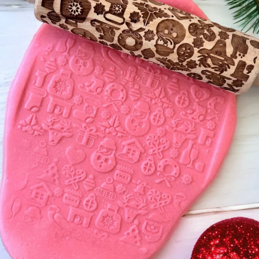 ‘Snowy Christmas’ Playdoh Rolling Pin