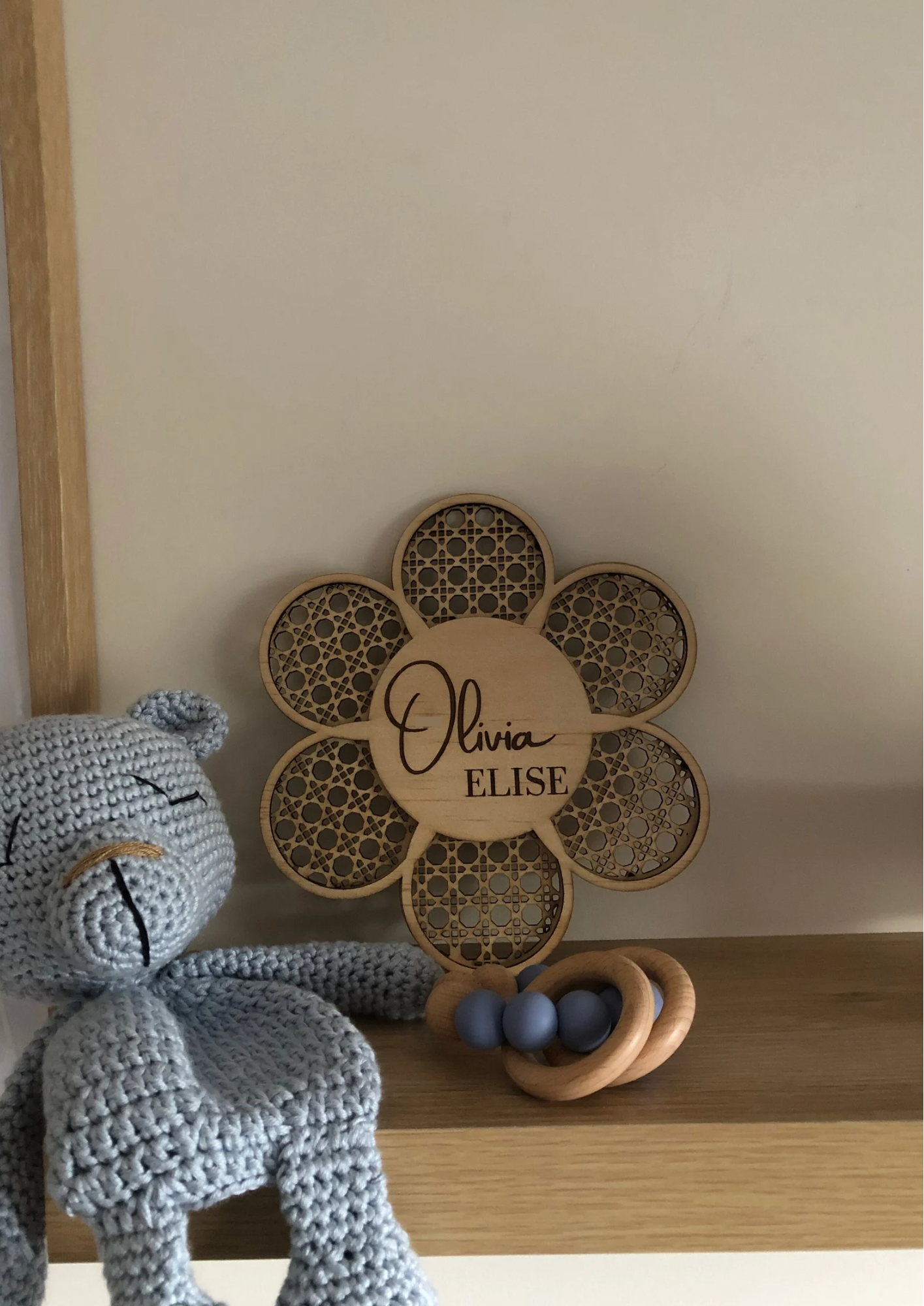 Personalised Name Plaque - Cloud and Flower Design