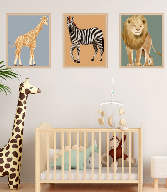 Set of 3 A2 Jungle Animal Prints Digital Download