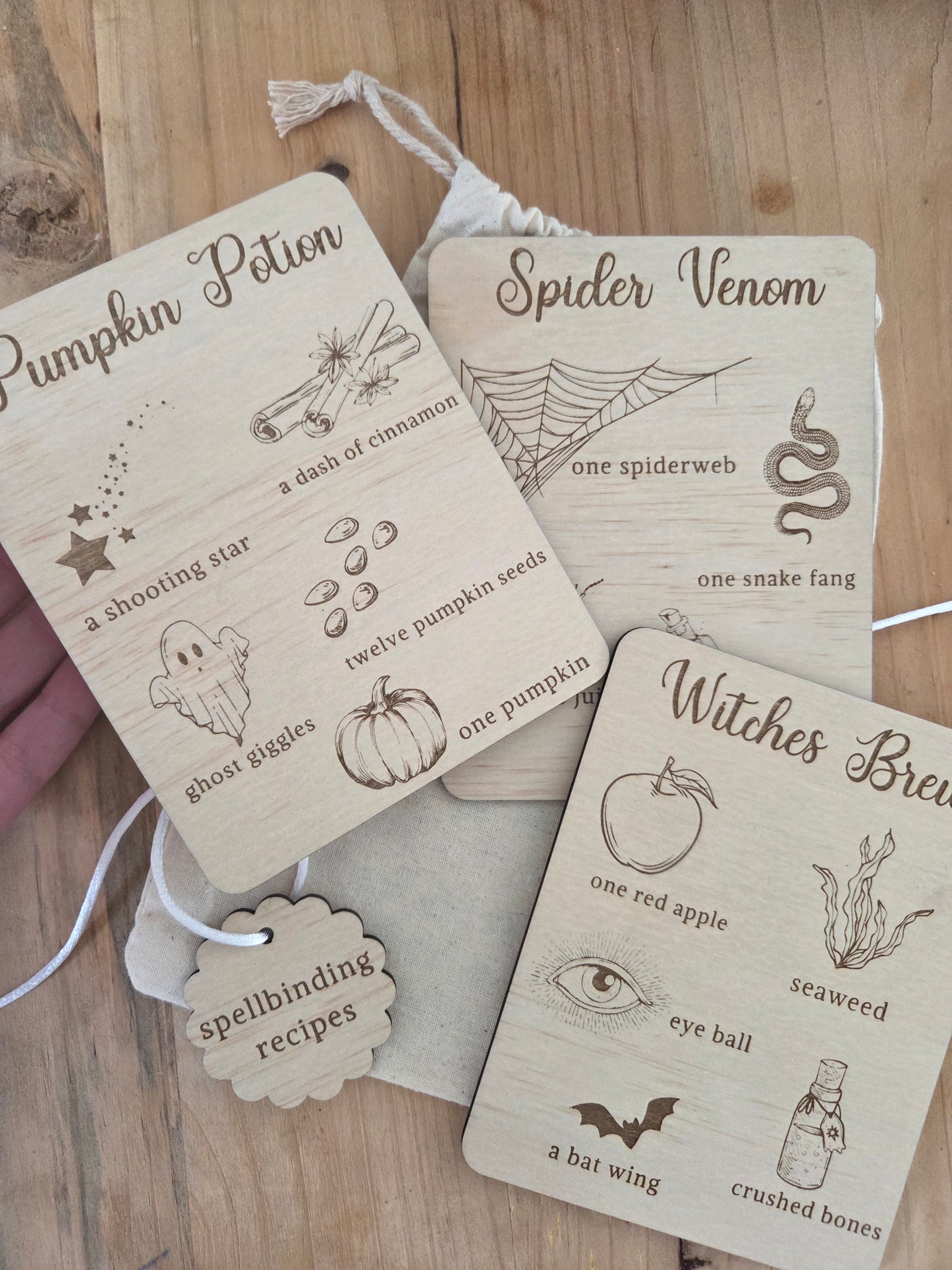 Set of 3 Spellbinding Recipe Cards