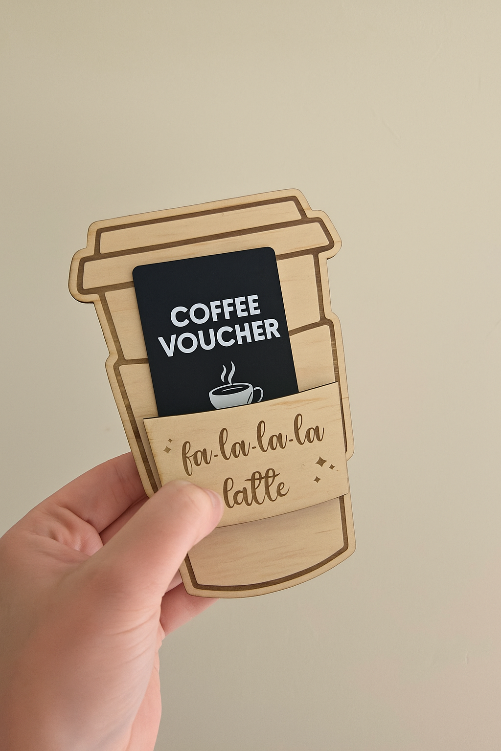 Christmas Coffee Voucher Card Holder 'Fa La La Latte'
