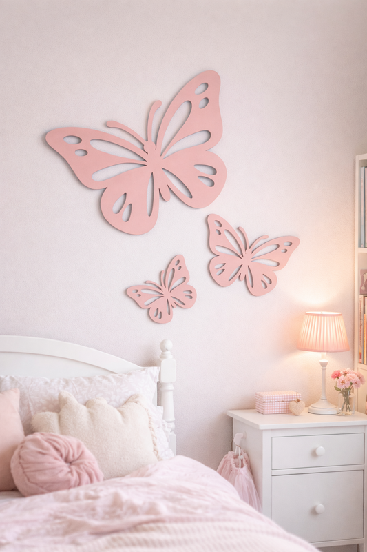 Whimsical Butterfly Wall Set of 3 Timber Cut Outs