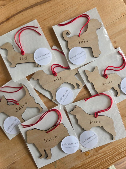 Personalised Dog Silhouette Christmas Bauble