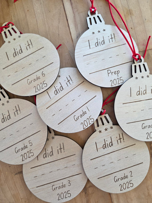 School End of Year Christmas Bauble Keepsakes