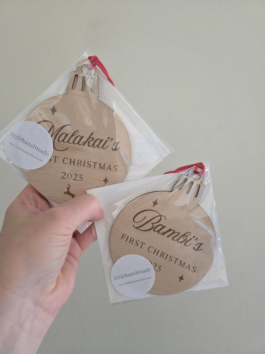 Personalised 'First Christmas' Baubles