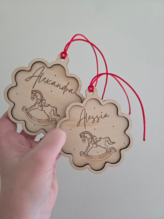Scallop Shaped Rocking Horse Bauble
