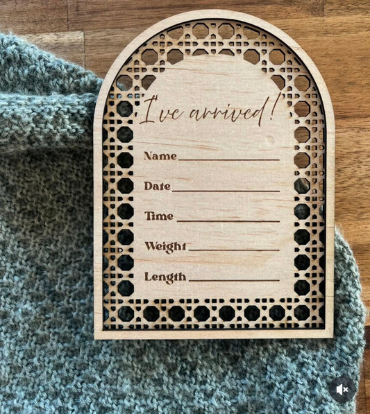 'I've Arrived' Newborn Announcement Plaque
