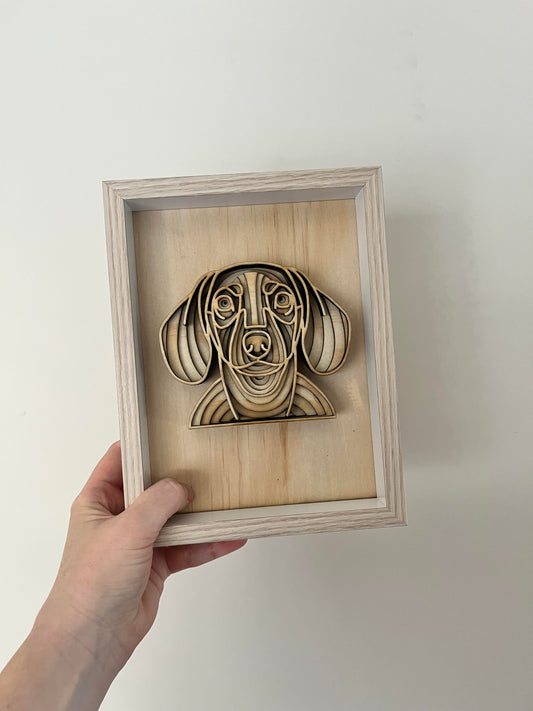 3D Framed Dog Portraits - Mandala Style